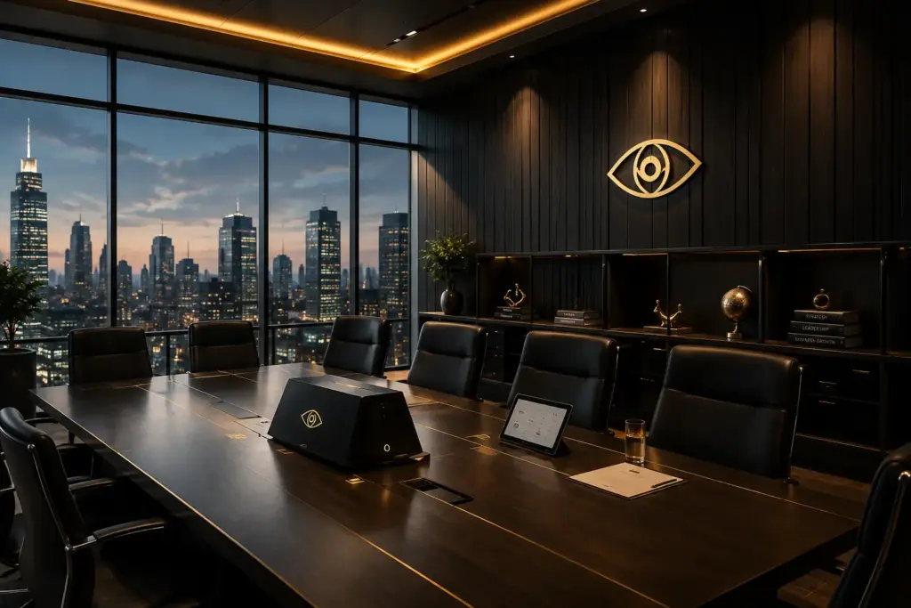 OVRVISION boardroom at dusk